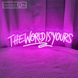 The World Is Yours Neon Sign Room Decor USB Power Neon Sign Led Light Home Bedroom Wall Decor Birthday Party Gift Neon Art Decor