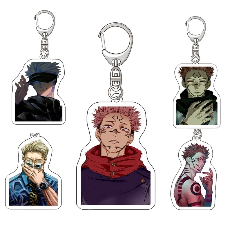 Anime jujutsu Kaisen itadori Yuji Satoru Gojo acrylic cute figure keychain pendant bag charms key ring friends jewelry gift