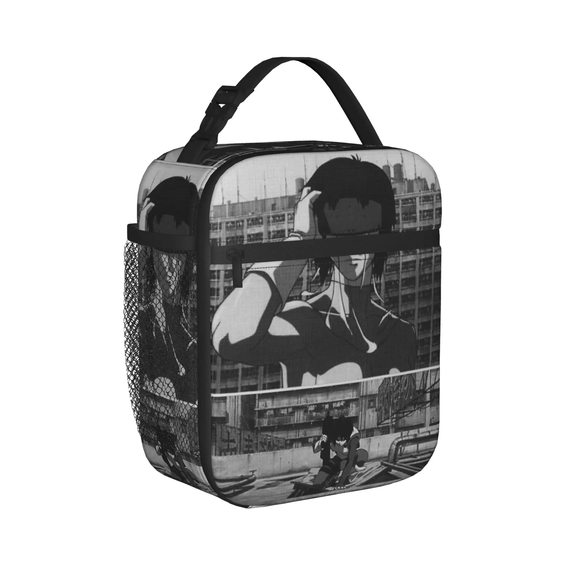 Ghost in the Shell  Insulated Lunch Bags High Capacity Major Motoko Kusanagi Meal Container Cooler Bag Tote Lunch Box Food Bag