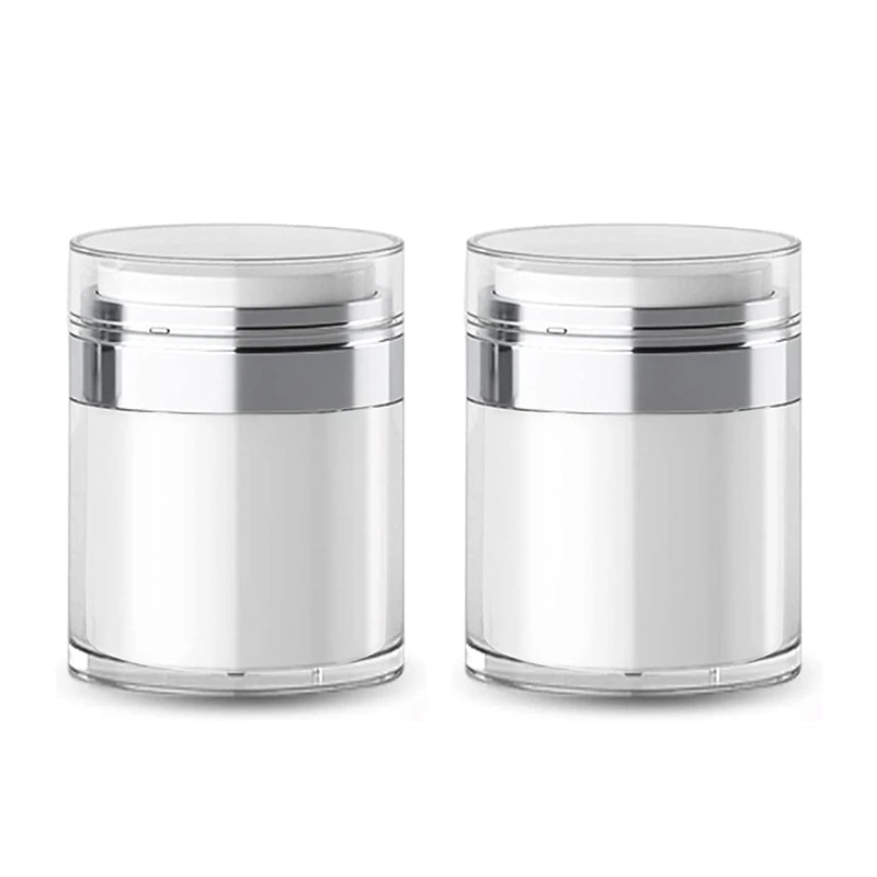 Travel-Friendly Refillable Airless Pump Jars, Empty Acrylic Makeup Containers For Thick Moisturizer