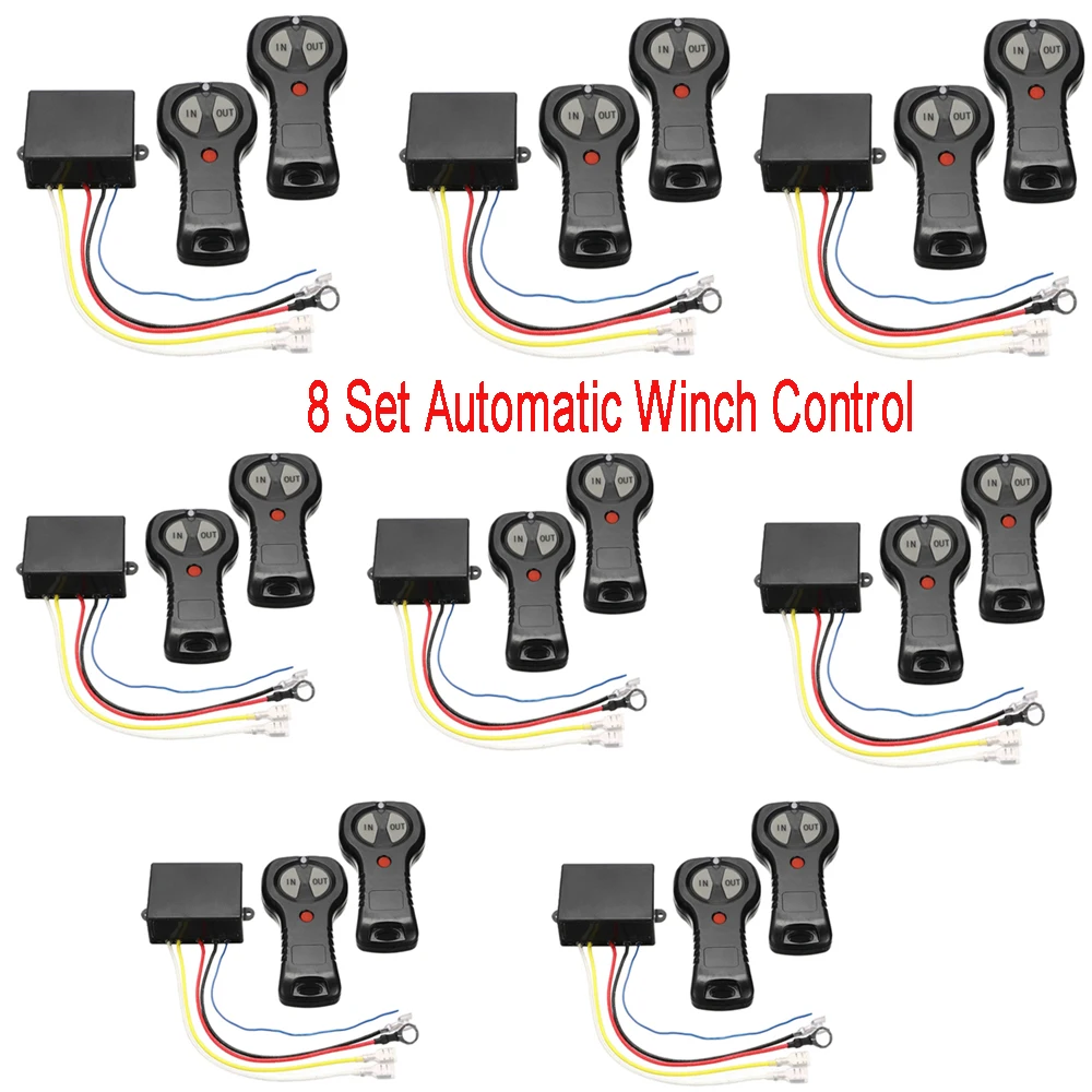 8 Set 12V 24V Wireless Handset Switch Controller Automatic Winch Control For Badlands-Wireless Winch Remote Electric Receiver