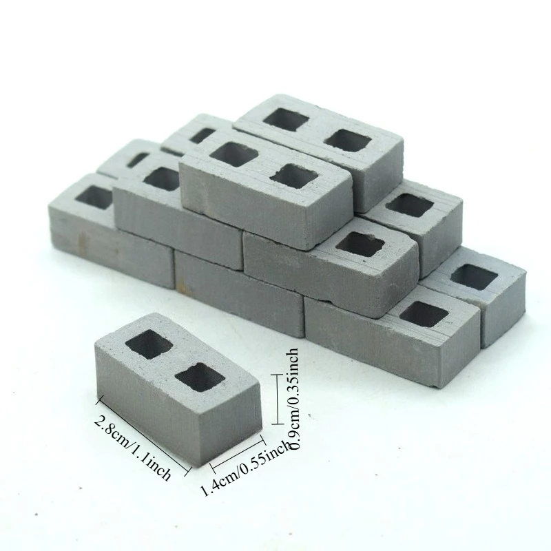 20pcs 1:16 Scale Dollhouse Mini Model Bricks, Mini Bricks and Tiles Playhouse Doll House Diy Mini Building Accessory Ornament