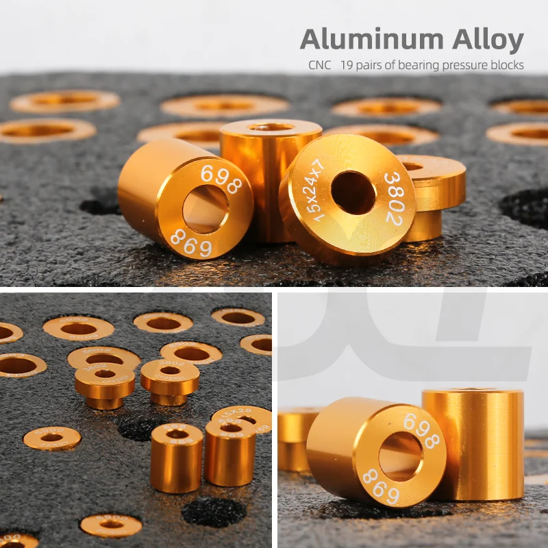 Aluminum Alloy Bicycle Bearings Pressing Tool Barrel Shaft Bearing Installation Removal Hub Tower Quick Release Wheel Set Tool
