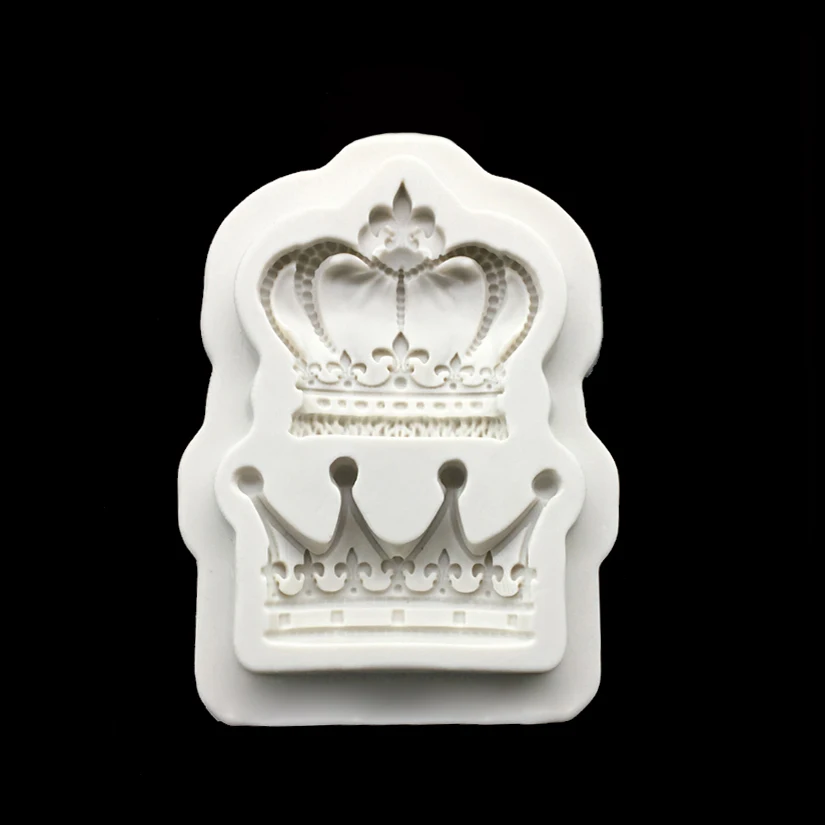 Two Crown Shape 100% Platinum Silicone Sugarcraft Mould, Fondant Cake Decorating Tools Bakeware