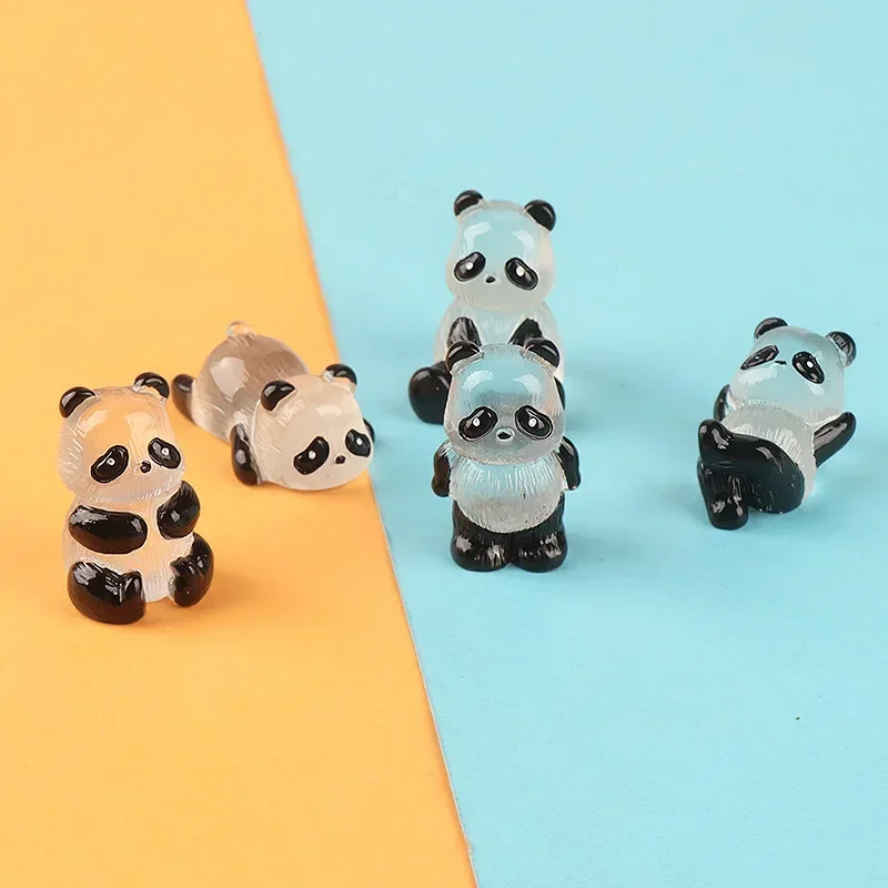 Trójwymiarowa lampka nocna Materiał wisiorek Świecąca w ciemności biżuteria Panda Akcesoria żywiczne Diy Mikro dekoracja krajobrazu