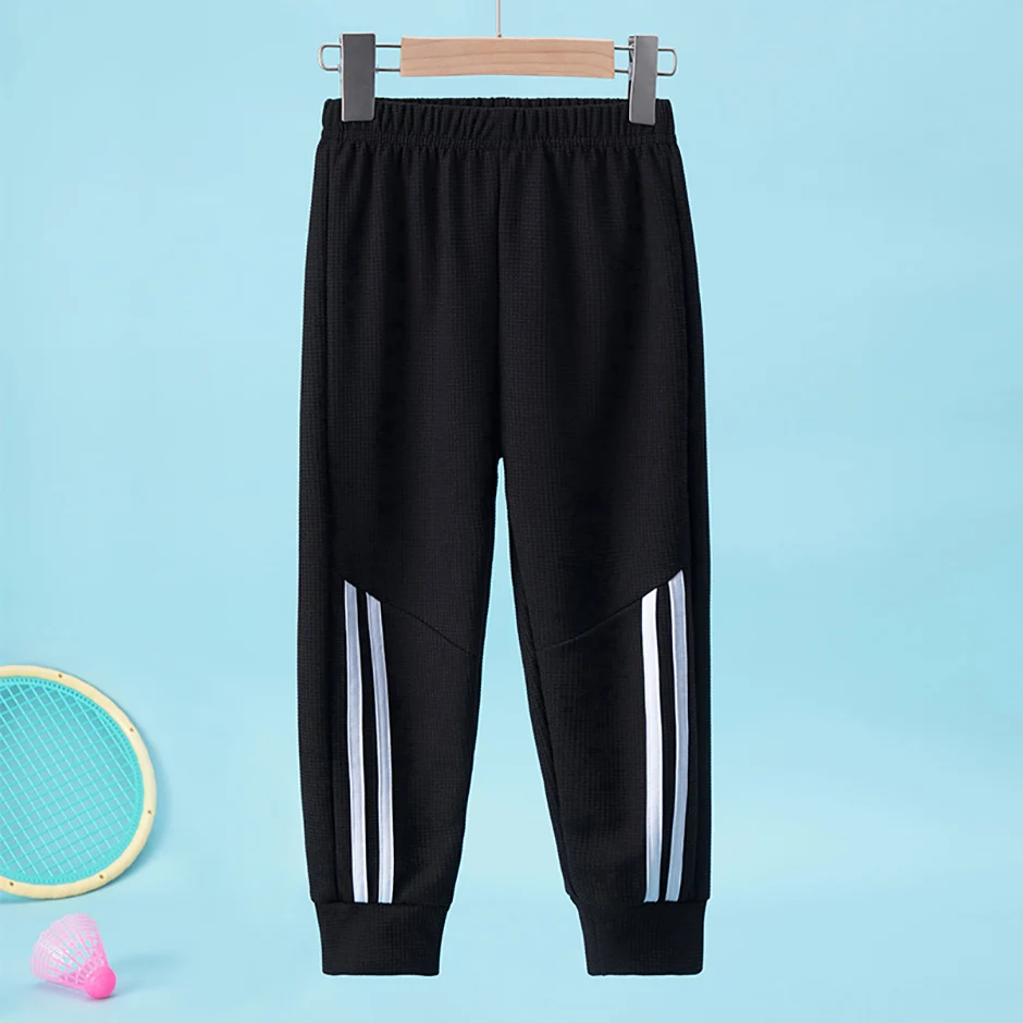 1/3 Pcs Kinder Waffel Einfarbig Sport Hosen Jungen Casual Joker Harun Hosen Elastische Taille Laufhose Mädchen Mode hosen – Detail 4