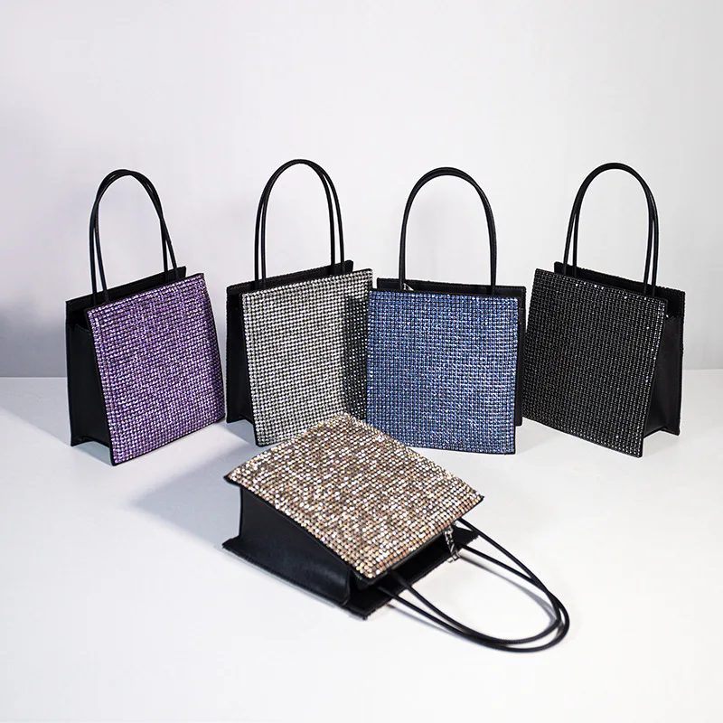 Rhinestone Handbag Women's Bag Spring Fashion Chain Diamond-encrusted Large Diamond Shoulder Oblique Span Bag Bolso Fiesta Mujer