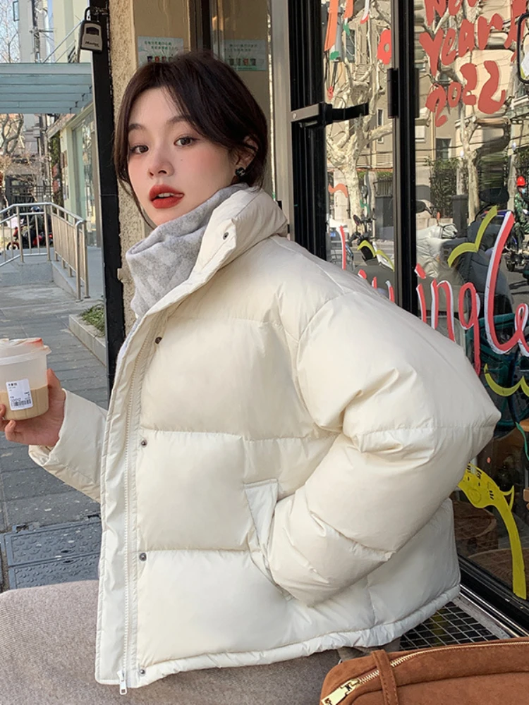 2023 inverno coreano corto piumino da donna in cotone colletto alla coreana ispessimento antivento tenere in caldo parka pendolarismo Yout Coatovercoat