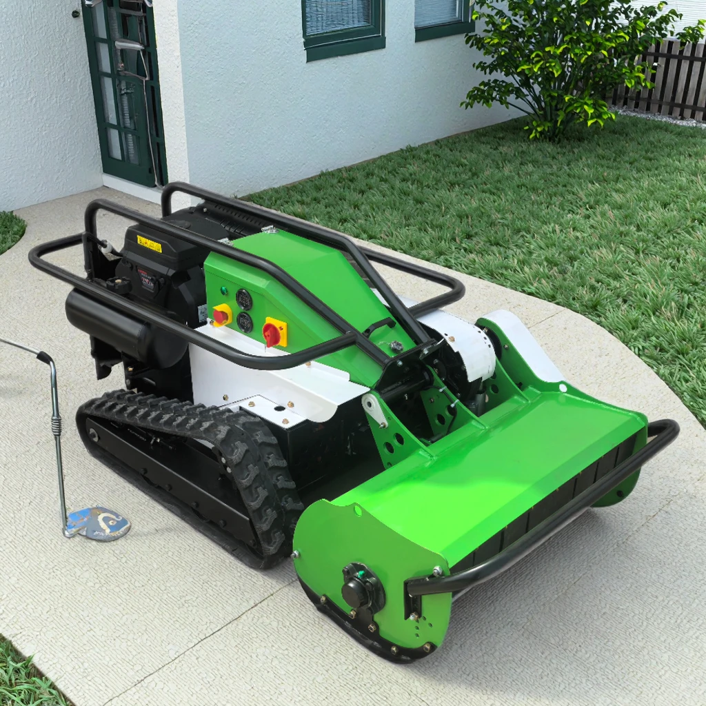 Industrial 420cc Flail Farm Lawn Mower Self-Propelled Feature 1600W 800mm-1000mm Cutting Width Remote Control 24V Grass Box