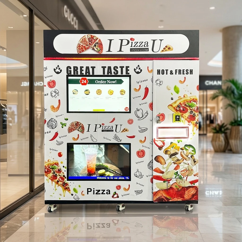 FL Pizza Vending Machine durable metal frame for public venue unattended ready pizza selling machine