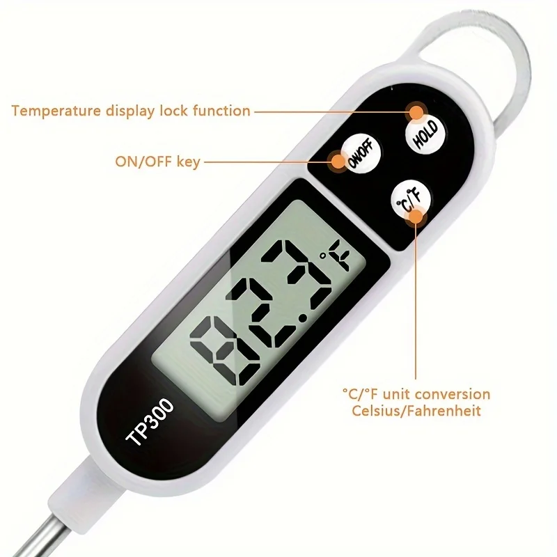 Food Thermometer Digital Real-Time Reading Meat And Beverage Thermometer With LCD Display And Probe Electronic Kitchen Thermomet