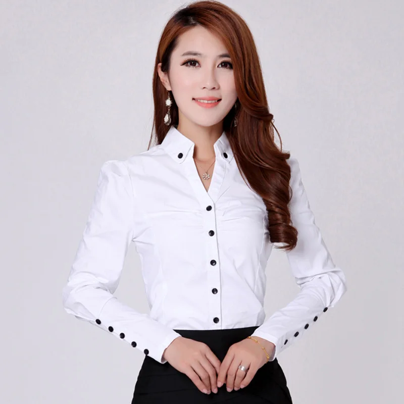 Fashion Trend White Shirt Women\'S Long Sleeve Top 2024 New Spring And Autumn New Korean V-Neck Professional Bottoming Shirt