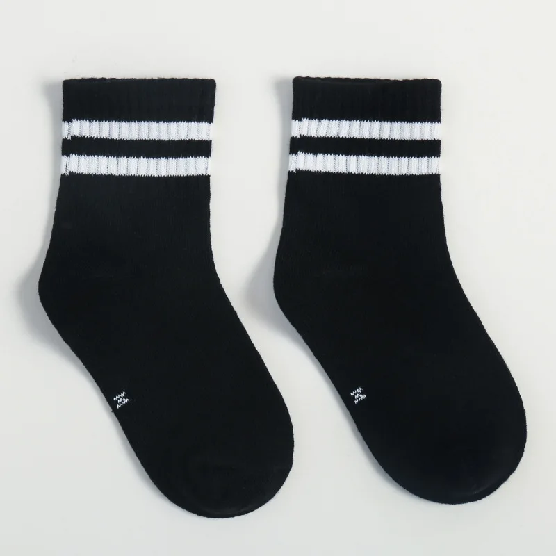 1-12 Yrs Children Socks Candy Color Breathable Cotton Boys Girls Sports Socks Black Strips Spring and Autumn Students Tube Socks