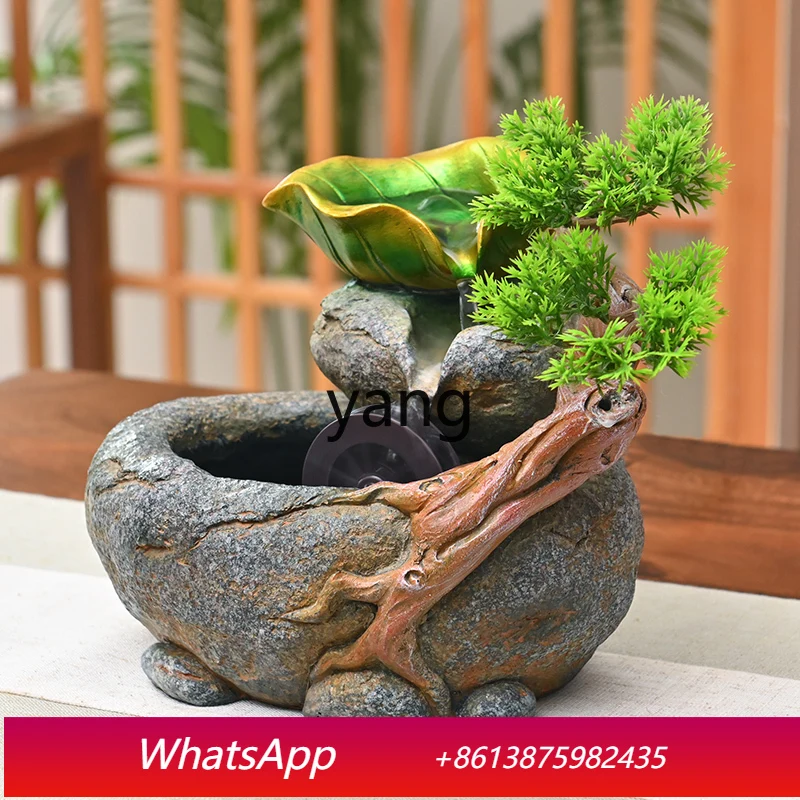 

LMMM Water Landscape Lotus Leaf Lucky Automatic Circulating Water Indoor Living Room Decoration Flowing Water Ornament