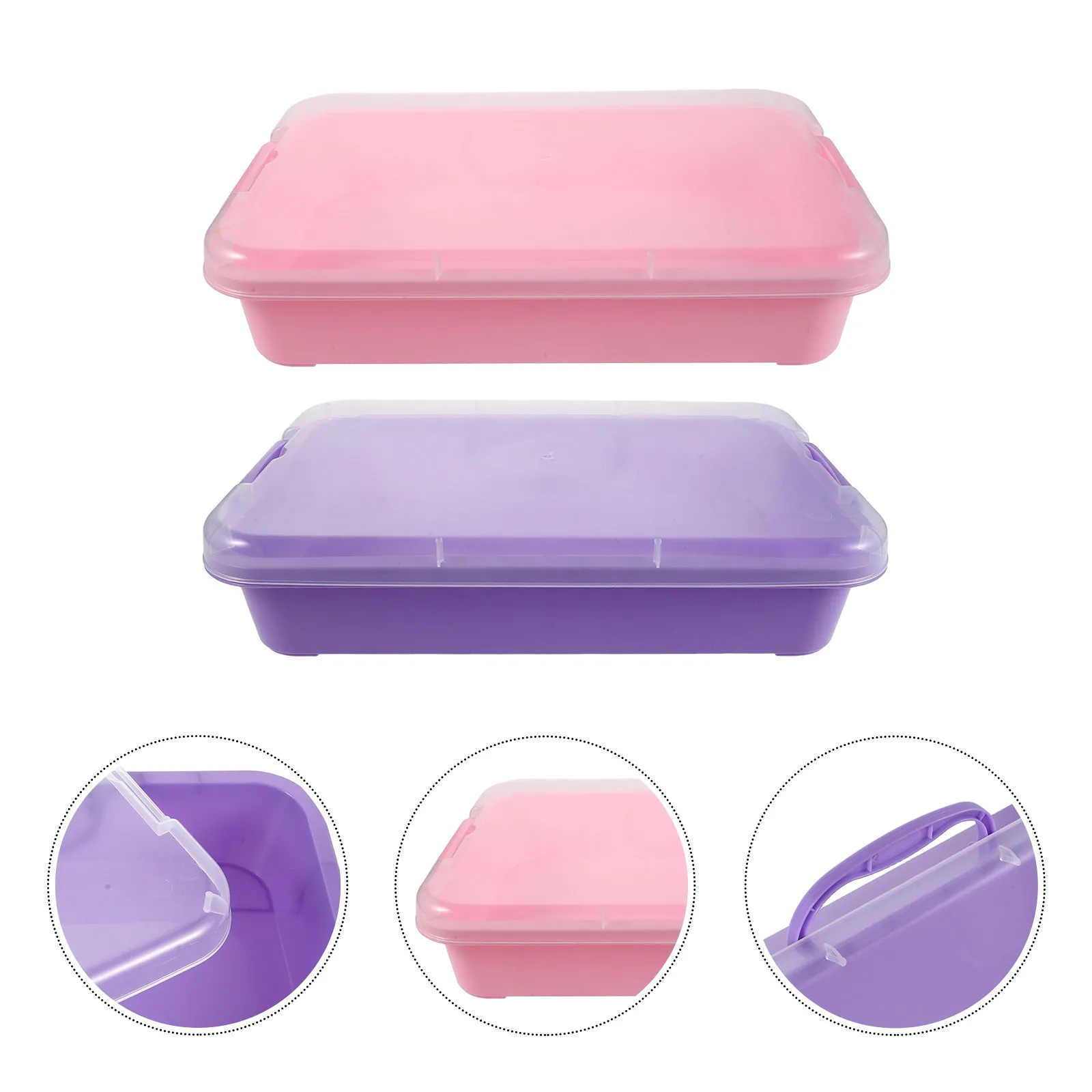 2pcs-stackable-plastic-sand-tray-portable-sensory-bin-organizer-storage-container-beads-arts-crafts-345x22x75cm