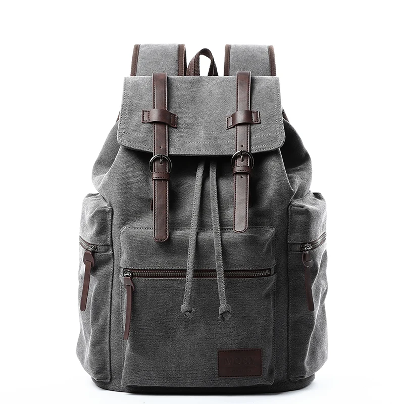 Mochila de Lona Casual Retro MATE ELAN para Hombre y Mujer, Bolsa de Viaje Vintage con Tapa Abatible, Mochila Escolar para Estudiantes, Mochila de Cuero