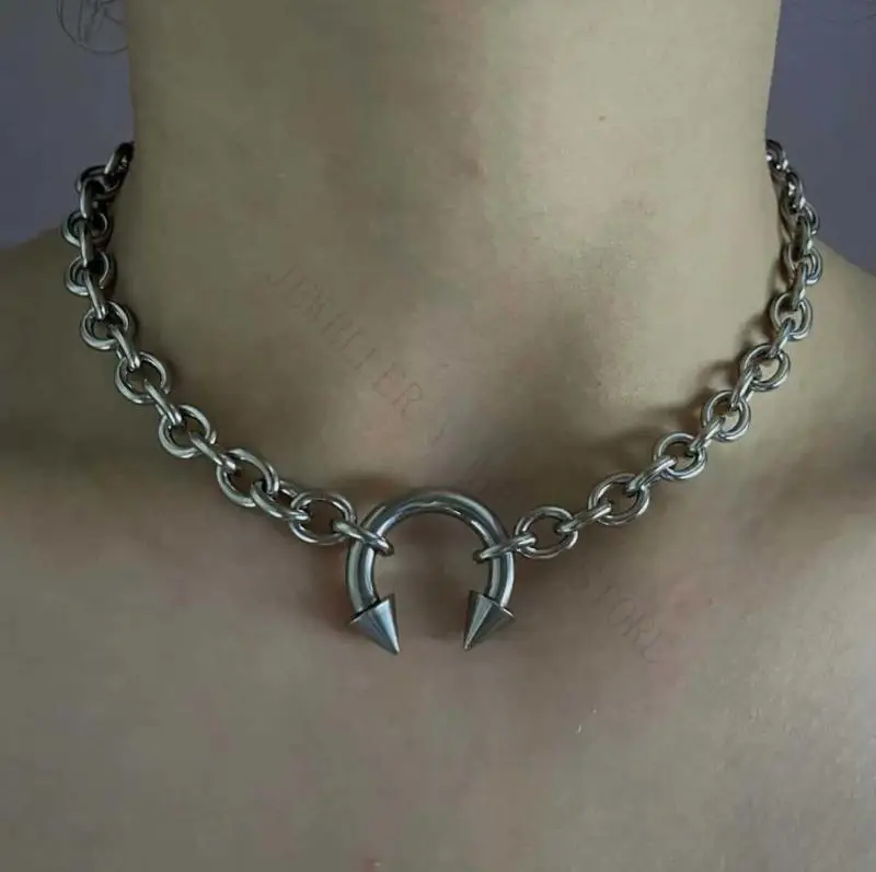 R7UF Fashionable Nose Clip Pendant Jewelry Collar Necklace for Women Night Out Daily