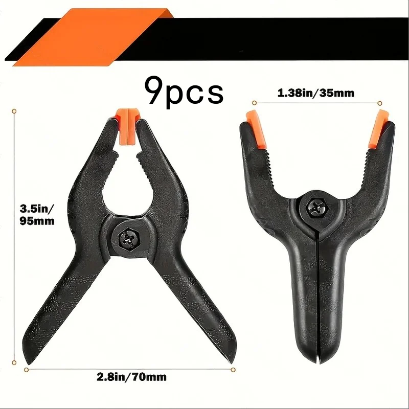 9 High-Elastic A-Type Spring Clips Portable Design and Quick-Clamp For Outdoor Work Home Renovation Woodworking DIY Projects