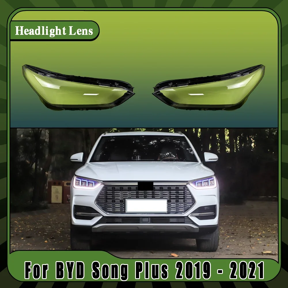 Headlight Cover Lampshade Car Glass Front Headlights Original Shell Car Accessories Replacement For BYD Song Plus 2019 2020 2021