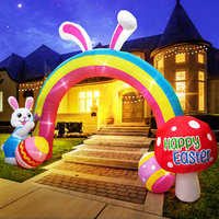 Easter Bunny Arch Home Outdoor Inflatable Decoration Dinosaur Rabbit Egg Decorations Build In LED Light DIY Garden Party Prop