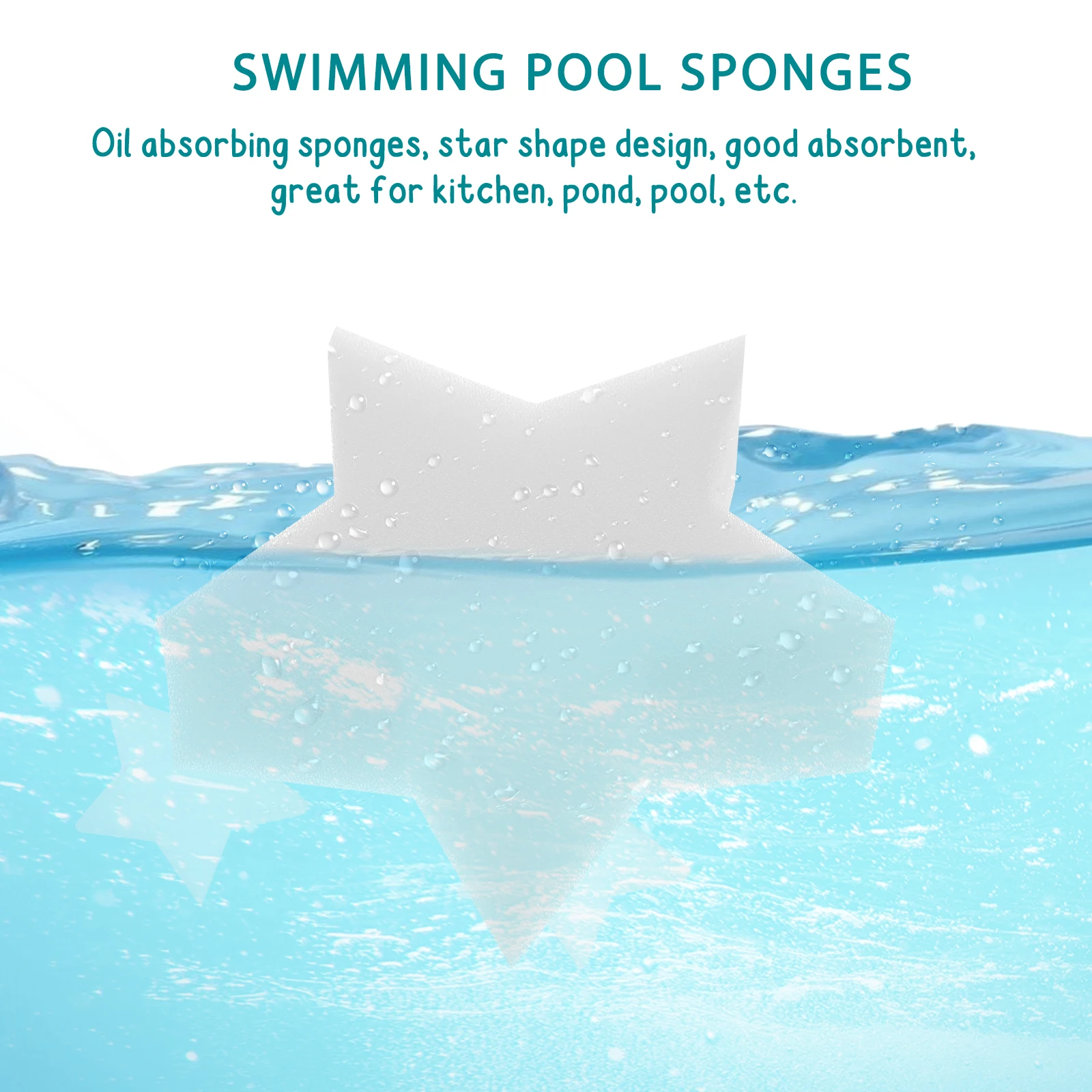 

20pcs Five-Pointed Pool Filtering Oil-Absorbing Sponge For Bathtub Spa Removal Fishpond Cleaning Durable Quality Sponge