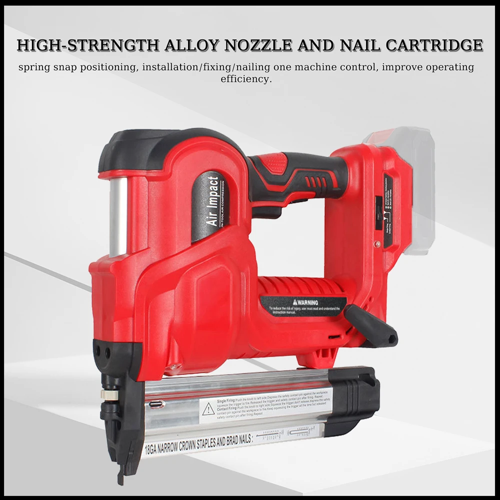 Electric Nailing Machine Cordless Nailing Machine Electric Stapler with 32mm and 50mm Nails Electric Nailer blue red view 6