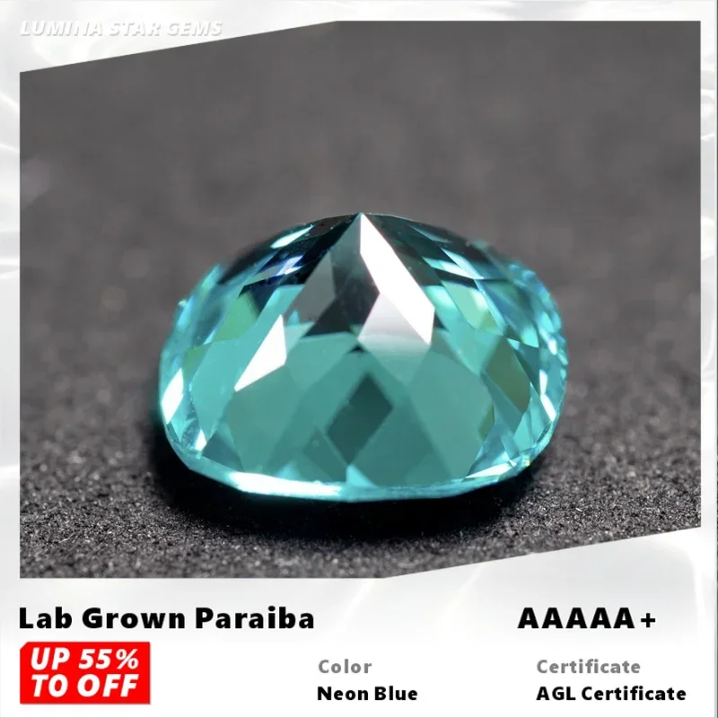 

L-Lab Grown Sapphire Paraiba Cushion Cut VVS1 Charms Diy Advanced Jewelry Making Materials Selectable AGL Certificate