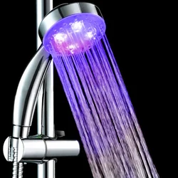Colorful Romantic Automatic Magic 7 Color Rainfall Shower Head 4 LED Lights Handing Round Head Bath Bathroom Water Shower Heads