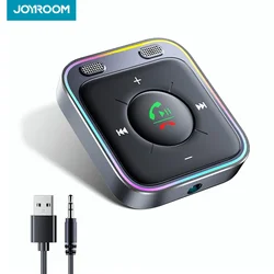 Joyroom Car Adapter Bluetooth 5.3 Car Adapter Enhanced Dual Mics ENC Noise Cancellation 3.5mm AUX Adapter Bluetooth Wireless