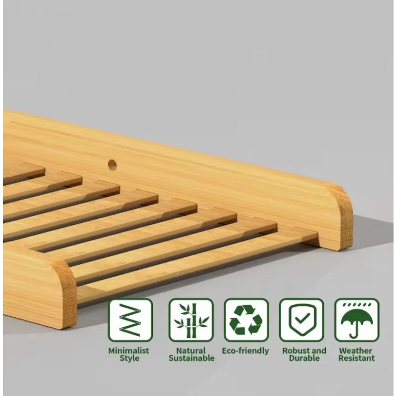 Foldable Magazine Stand Bamboo Brochure Display Stand Portable Pop-Up Literary Stand with 5 Pockets