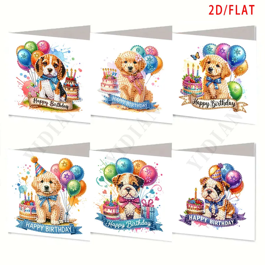 

6pcs Diamond Painting Greeting Card Set - Christmas Gift, perfect for sending warm wishes to family and friends