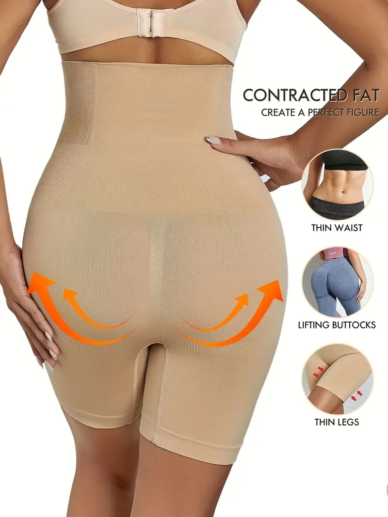 Yüksek Bel Şekillendirici Boyshort Külot, Karın Kontrolü Popo Kaldırma İnce Şort, Kadın İç Giyim ve Shapewear Vücut Şekillendirici