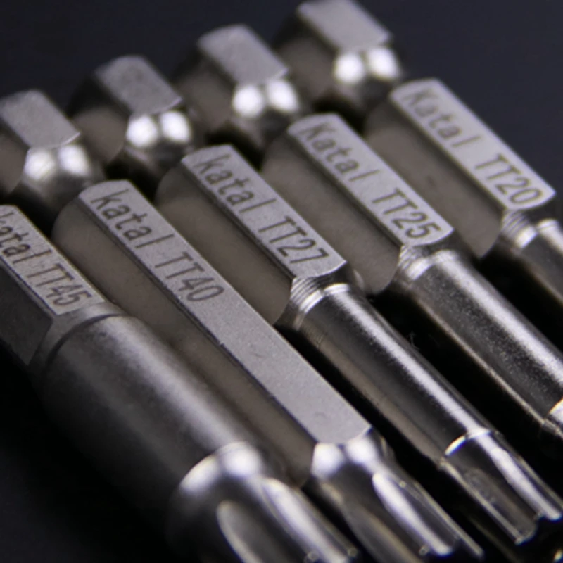 Imagem -03 - Chave de Fenda Torx Bit com Furo Haste Sextavada Bits Estrela de Pontos Pcs Tt20 Tt25 Tt27 Tt40 Tt45