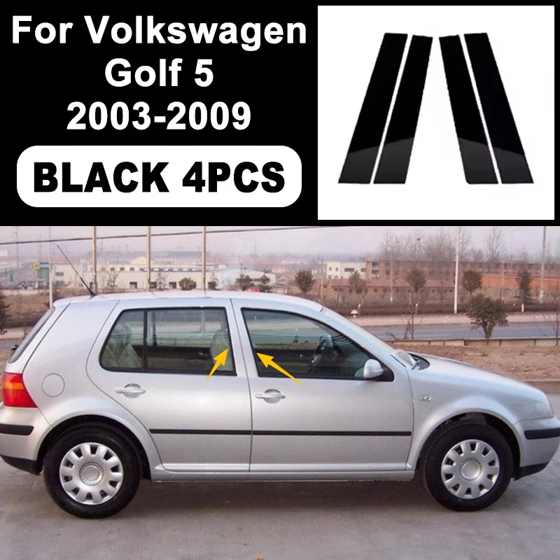 

Glossy Black B C Pillar Post Cover Car Sticker For Volkswagen VW Golf 5 2003-2009 Window Door Decorative Accessories 2008 2007