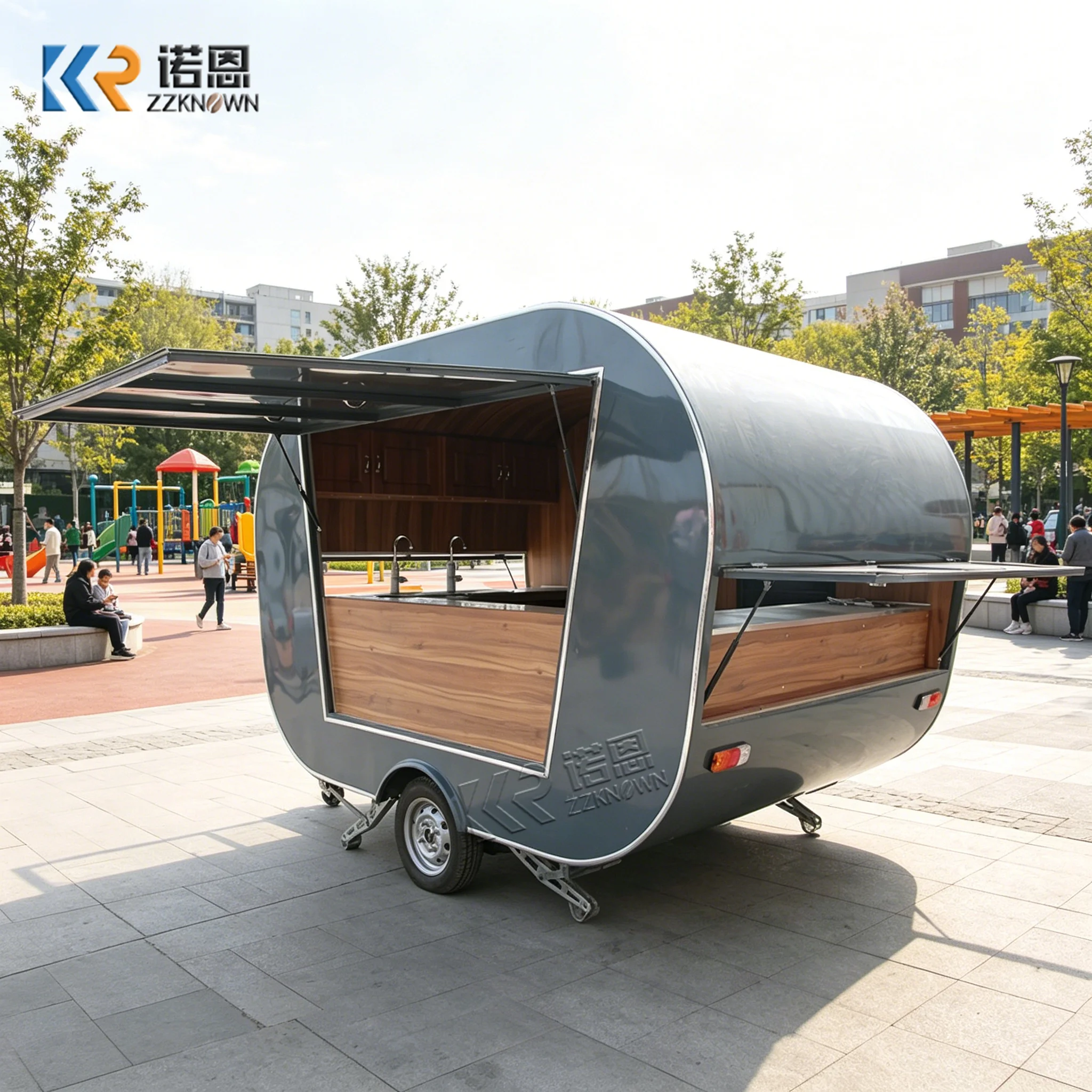 Outdoor Towed Street Food Cart Multifunctional Portable Mobile Dining Trailer for Business Use