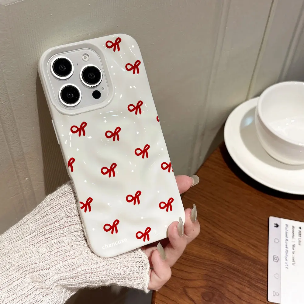 3D Water Ripple Red Heart Print Phone Case For iPhone 17 16 15 14 13 12 11 Pro Max 17 Air 15 16 Plus Shockproof Soft TPU Cover view 6