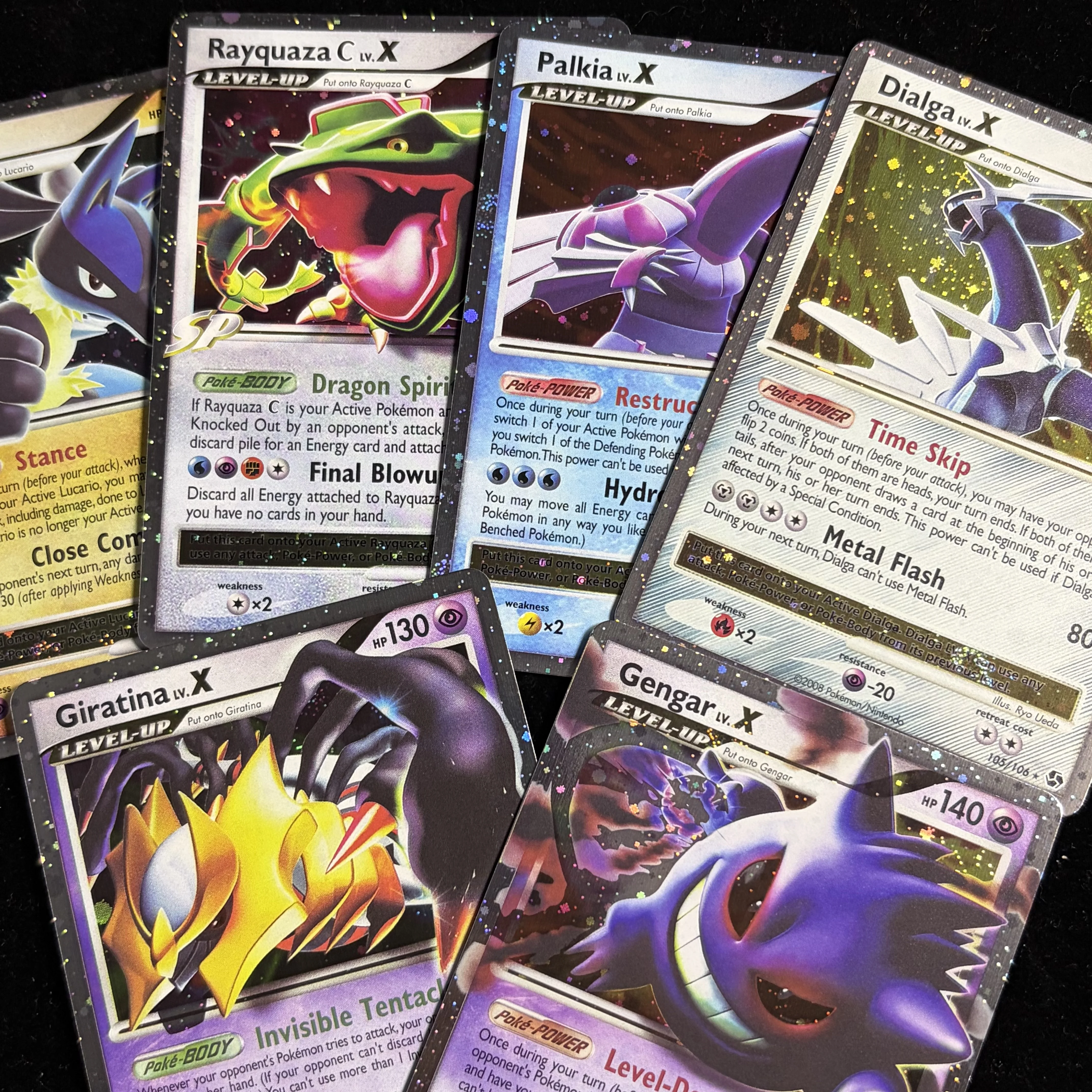 Pocket TCG Diamond & Pearl Platinum DP Collection Cards Rayquaza C lv.X Holo Level‑Up PTCG Cards Hobby Game Trading DIY Cards
