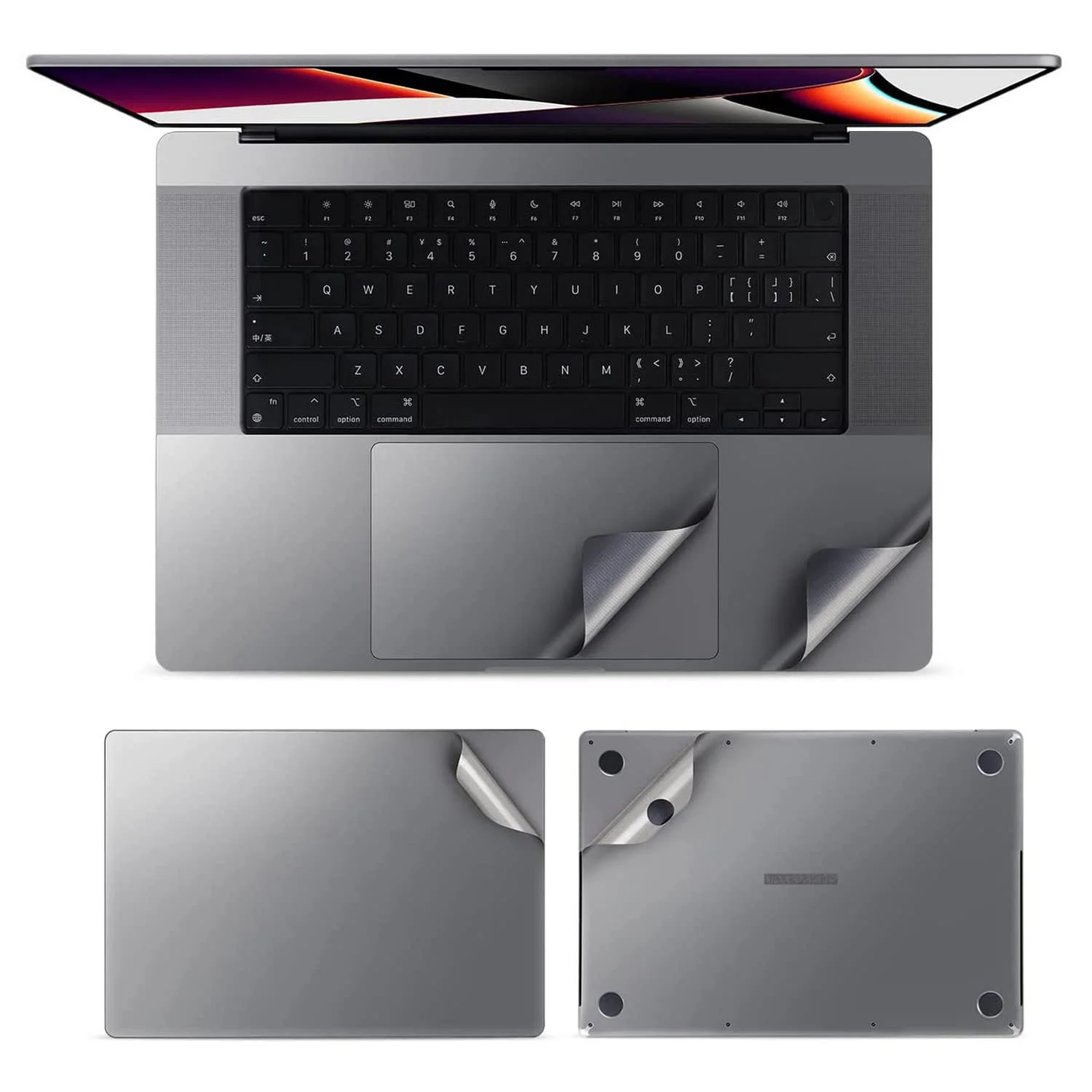 Textura original filme de proteção da pele do portátil para macbook air 13 13.6 15.3 m1 m2 pro 14 16 2023 anti-risco capa do portátil adesivo