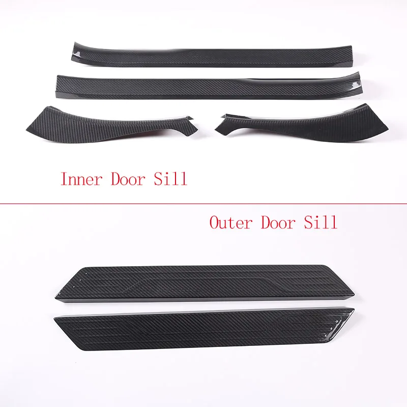 Real Carbon Fiber For Chevrolet Corvette C8 Stingray Z51 Z06 2020-2023 Car Door Sill Strip Welcome Pedal Trim Sticker Accessory