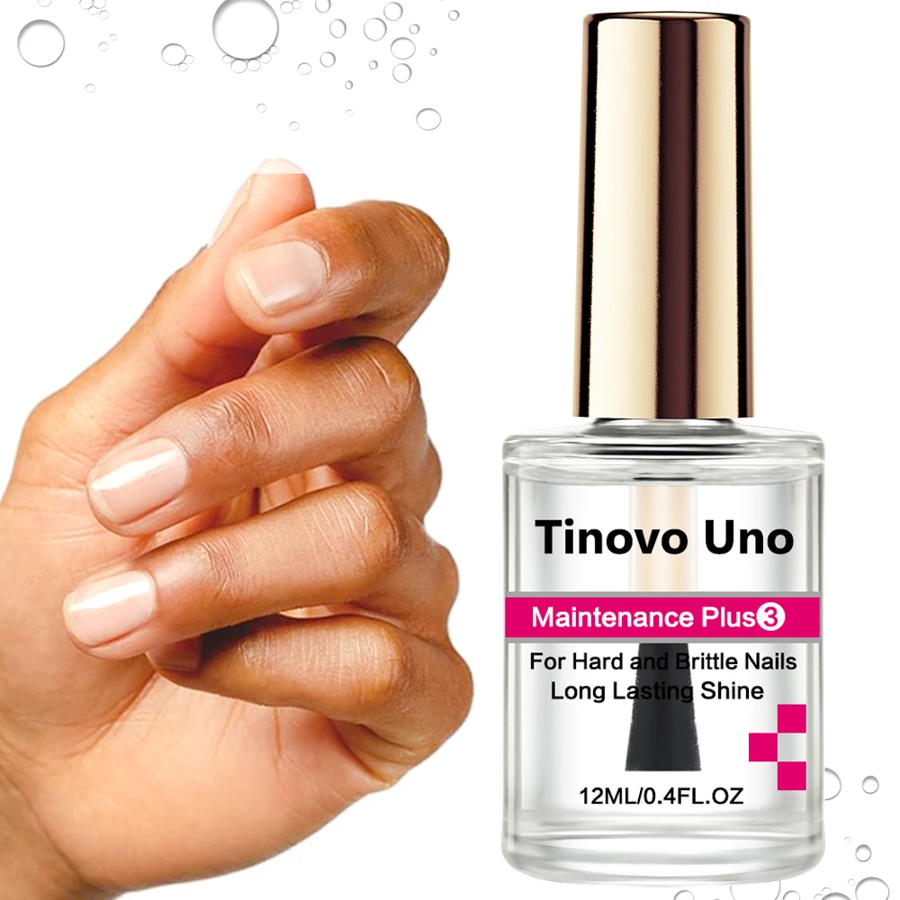 Tinovo Uno-endurecedor de uñas transparente, mantenimiento más fortalecedor de uñas Normal, brillo de desgaste largo, acabado de laca Regular para uñas dañadas