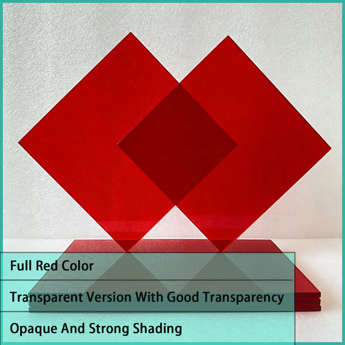 Red Acrylic Sheet 3mm 5mm Transparent/Opaque Colored Plexiglass Baffle Custom Engraving Cutting Processing for Decoration Craft