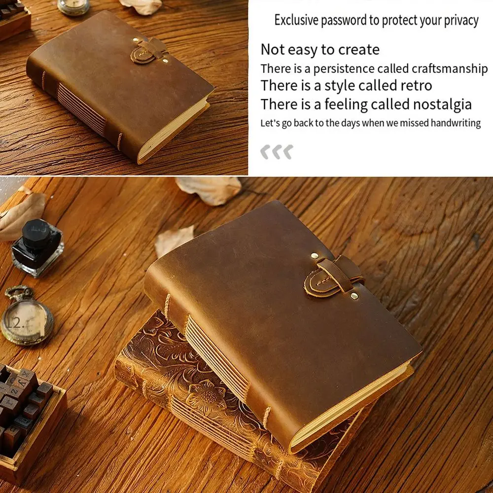 Rustic Vintage Leather Bound Journal Genuine Leather Cover Blank Pages Travel Sketchbook Handmade Unlined Blank Paper Diary Gift
