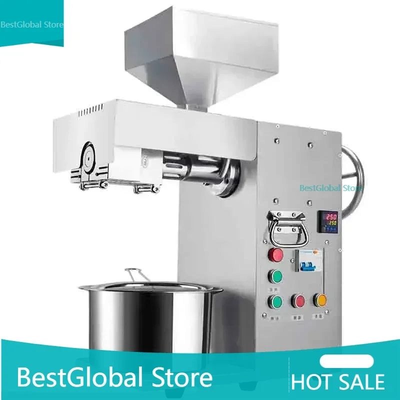 Portable Fully Automatic Oil Press | Commercial Household Medium Size Extractor for Peanut Soybean Tea Seed Olive