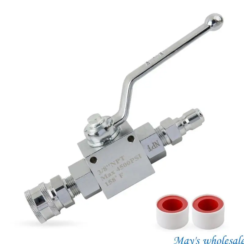 

Комплекты шаровых клапанов для мойки высокого давления, запорные клапаны 4500PSI, 3/8 дюйма, быстрое подключение для прочного