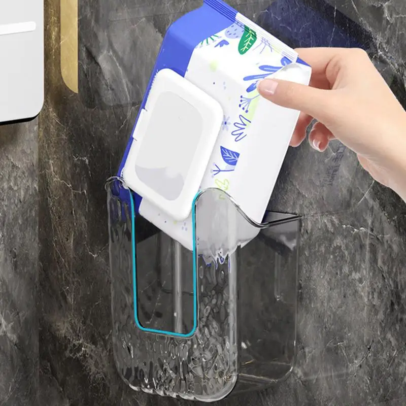 U-shaped Open-mouth Wave Paper Towel Holder Home Living Room No-punching Wall Mounted Washstand Waterproof Rustproof Tissue Box