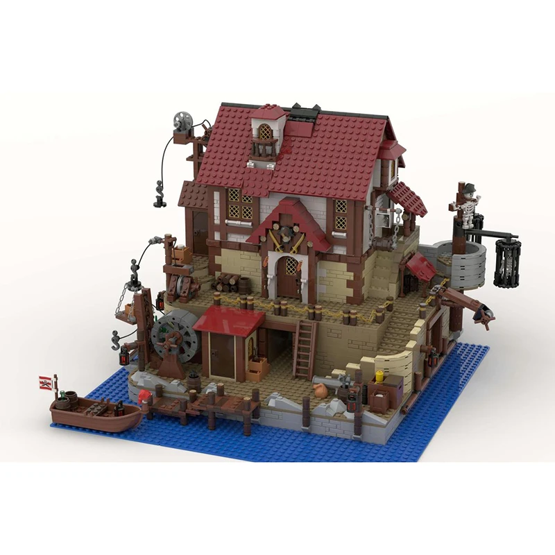Pirate Fortress Modell Moc Bausteine Die Piraten Pub Gebäude Technologie Modulare Block Weihnachten DIY Spielzeug Urlaub Geschenke