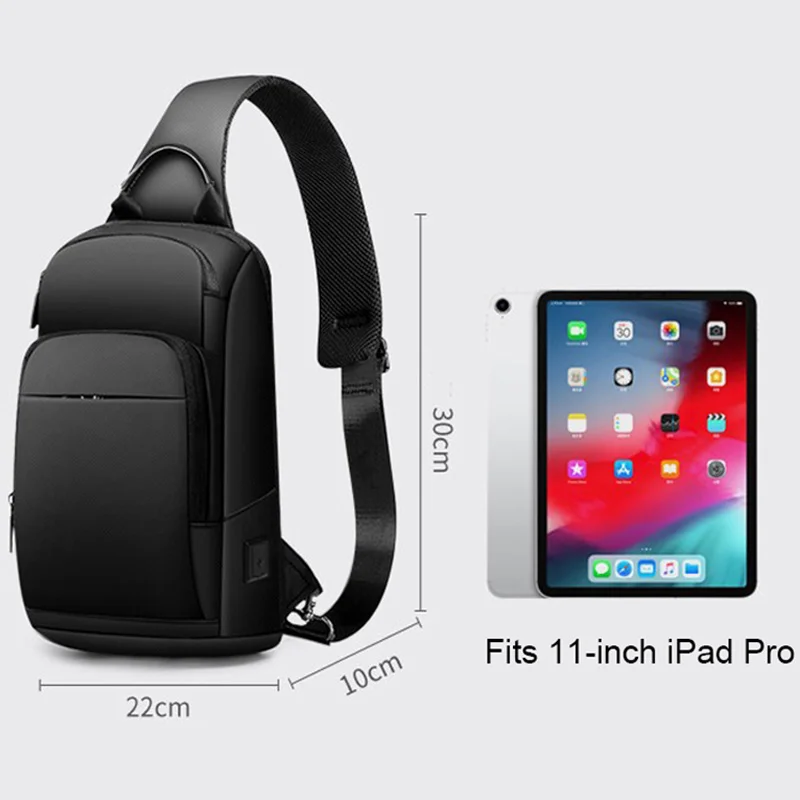 Men's Multifunction Waterproof Shoulder Bag Oxford Business Chest Bags Large Capacity Small Crossbody Pack For Male Female Women