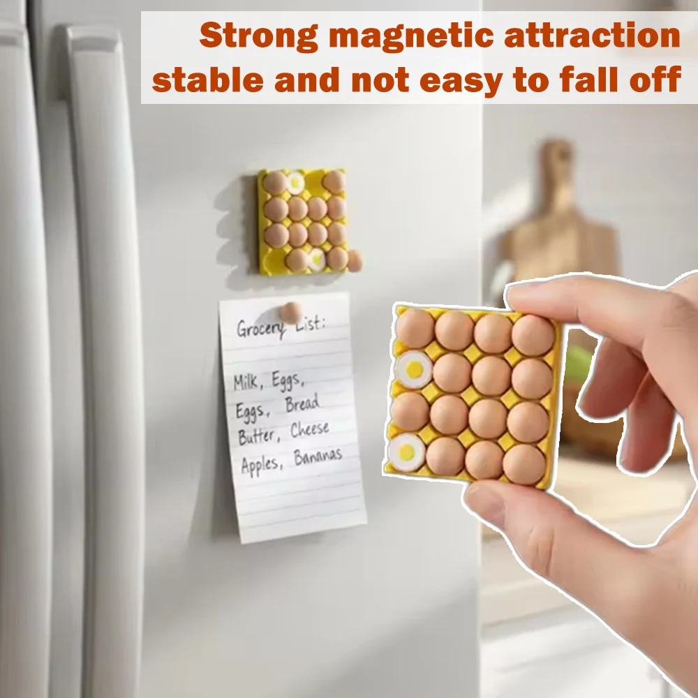 3D Simulation Egg Tray Fridge Magnets, Detachable Photo & Note Holder, Funny Kitchen Decor, Perfect Housewarming Gift