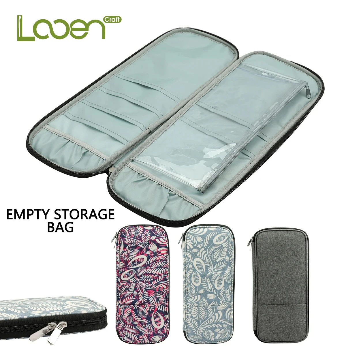 Looen Empty Knitting Needles Storage Bag Knitting Kit Case Organizer Bag For Crochet Hooks Sewing Accessories Kit Storage Bag