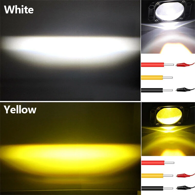 3-calowy obiektyw 8D LED światło robocze 40W podwójny kolor 3-calowe światło przeciwmgielne światła drogowe okrągłe kwadratowe do samochodu